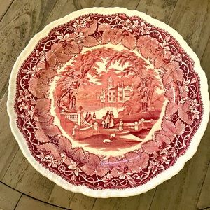 Vintage Mason's Vista Red 13’’ scalloped serving platter